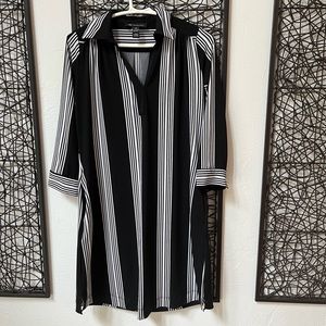 I.N.C. International Concepts Black White Stripe Dress Petite Small